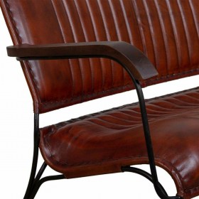 Panca Alexandra House Living Marrone Pelle Metallo Ferro 62 x 75 x 112 cm