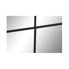 Specchio da parete DKD Home Decor Nero Cristallo Ferro Specchio Finestra 90 x 1 x 120 cm 90 x 1,8 x 120 cm