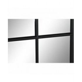 Specchio da parete DKD Home Decor Nero Cristallo Ferro 90 x 3 x 90 cm