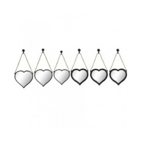 Set di Specchi DKD Home Decor Specchio Cuore Nero PP 2 Unità (27 x 3 x 27 cm)