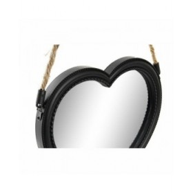 Set di Specchi DKD Home Decor Specchio Cuore Nero PP 2 Unità (27 x 3 x 27 cm)
