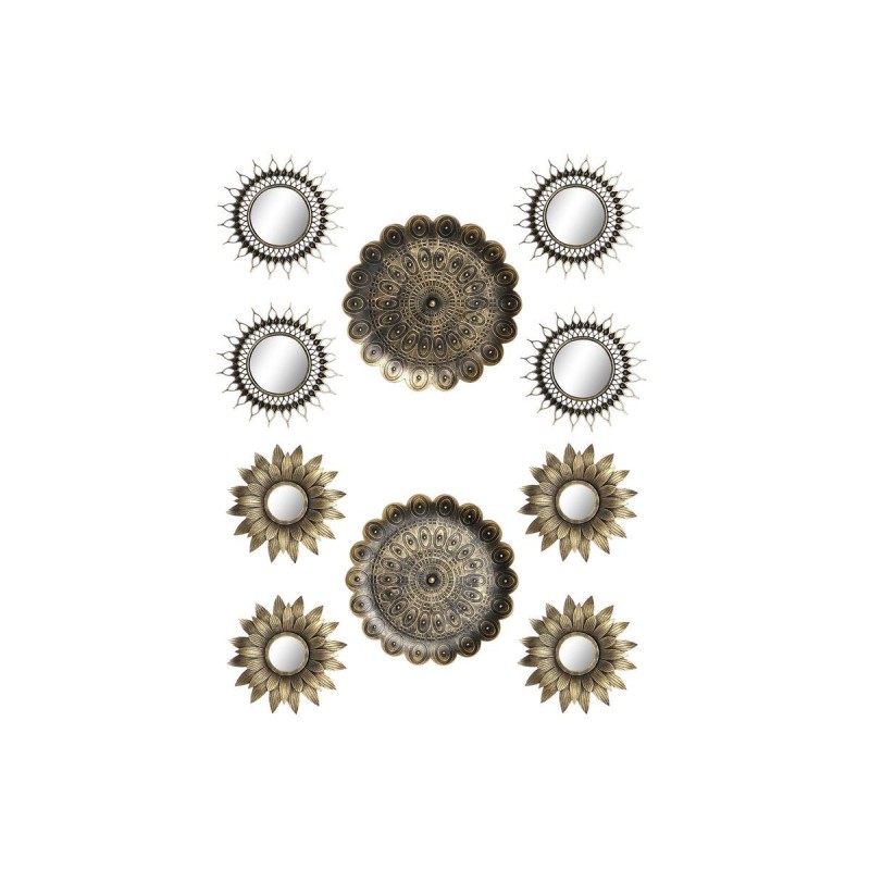 Set di Specchi DKD Home Decor Cristallo Dorato PP 2 Unità (35 x 2 x 35 cm)
