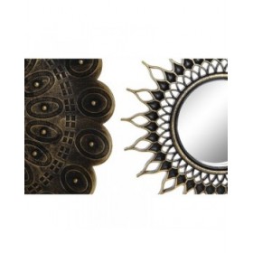 Set di Specchi DKD Home Decor Cristallo Dorato PP 2 Unità (35 x 2 x 35 cm)