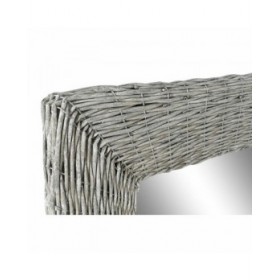 Specchio da parete DKD Home Decor Grigio Cottage Intrecciato 87 x 4 x 147 cm