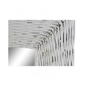 Specchio da parete DKD Home Decor Bianco Cottage Intrecciato 87 x 4 x 147 cm