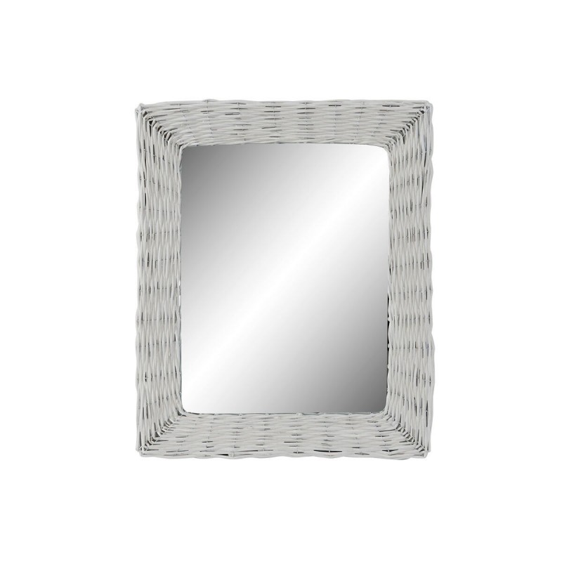 Specchio da parete DKD Home Decor Bianco Cottage Intrecciato 53,5 x 4 x 62,5 cm