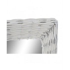 Specchio da parete DKD Home Decor Bianco Cottage Intrecciato 53,5 x 4 x 62,5 cm