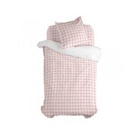 Set di copripiumino HappyFriday Basic Kids Rosa Singolo Vichy 2 Pezzi