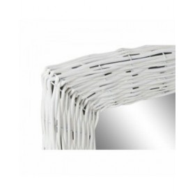 Specchio da parete DKD Home Decor Bianco Cottage Intrecciato 53,5 x 4 x 62,5 cm