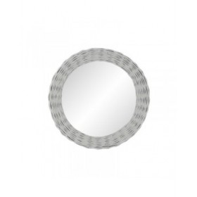 Specchio da parete DKD Home Decor Bianco Cottage Intrecciato Ø 60 cm 63 x 4 x 63 cm