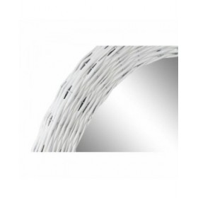 Specchio da parete DKD Home Decor Bianco Cottage Intrecciato Ø 60 cm 63 x 4 x 63 cm