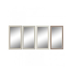 Specchio da parete DKD Home Decor Cristallo Marrone Bianco Grigio scuro PS Tradizionale 4 Unità (36 x 2 x 66 cm)