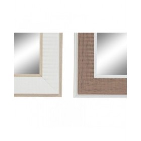 Specchio da parete DKD Home Decor Cristallo Marrone Bianco Grigio scuro PS Tradizionale 4 Unità (36 x 2 x 66 cm)