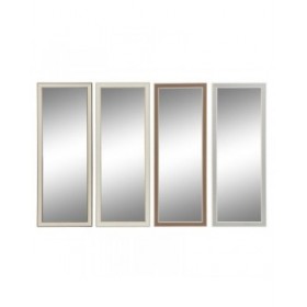 Specchio da parete DKD Home Decor Bianco Marrone Grigio scuro 36 x 2 x 95,5 cm (4 Unità)