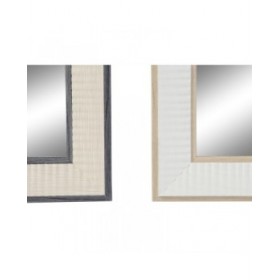 Specchio da parete DKD Home Decor Bianco Marrone Grigio scuro 36 x 2 x 95,5 cm (4 Unità)