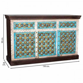 Credenza Alexandra House Living Ottone Legno di mango 40 x 150 x 90 cm