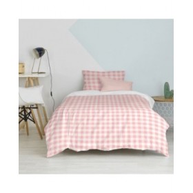 Set di copripiumino HappyFriday Basic Kids Rosa Singolo Vichy 2 Pezzi