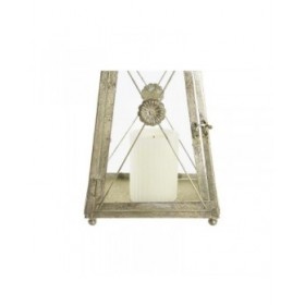 Lanterna DKD Home Decor Cristallo Dorato Metallo (18 x 18 x 36 cm)