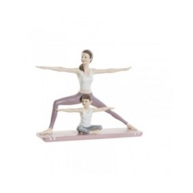 Statua Decorativa DKD Home Decor 24 x 6,5 x 19,5 cm Scandi Rosa Yoga