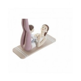 Statua Decorativa DKD Home Decor Rosa Yoga Scandi 15,5 x 6,5 x 17 cm