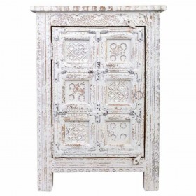 Comodino Alexandra House Living Bianco Marrone 40 x 53 x 73 cm