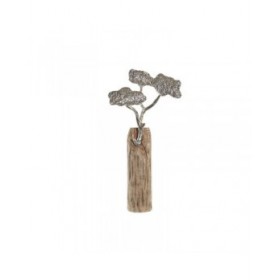 Statua Decorativa DKD Home Decor Tronco Argentato Albero Marrone Alluminio Coloniale Legno di mango (26 x 11 x 51 cm)