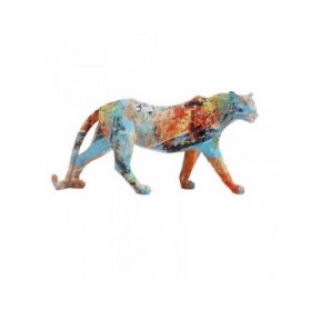 Statua Decorativa DKD Home Decor 29,5 x 8,5 x 15 cm Leopardo Multicolore Moderno
