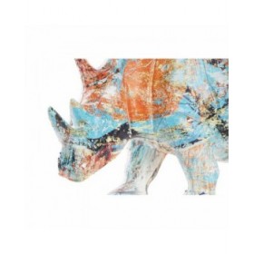 Statua Decorativa DKD Home Decor 34 x 12,5 x 16,5 cm Multicolore Rinoceronte Moderno