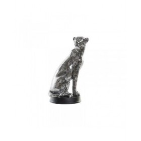 Statua Decorativa DKD Home Decor Argentato Leopardo Resina (19,5 x 16 x 31,5 cm)