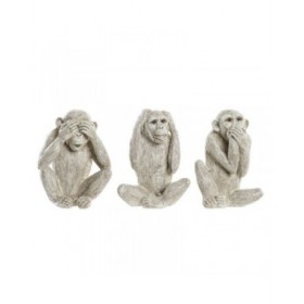 Statua Decorativa DKD Home Decor Beige Bianco Resina (14,5 x 11 x 19 cm) (3 Unità)
