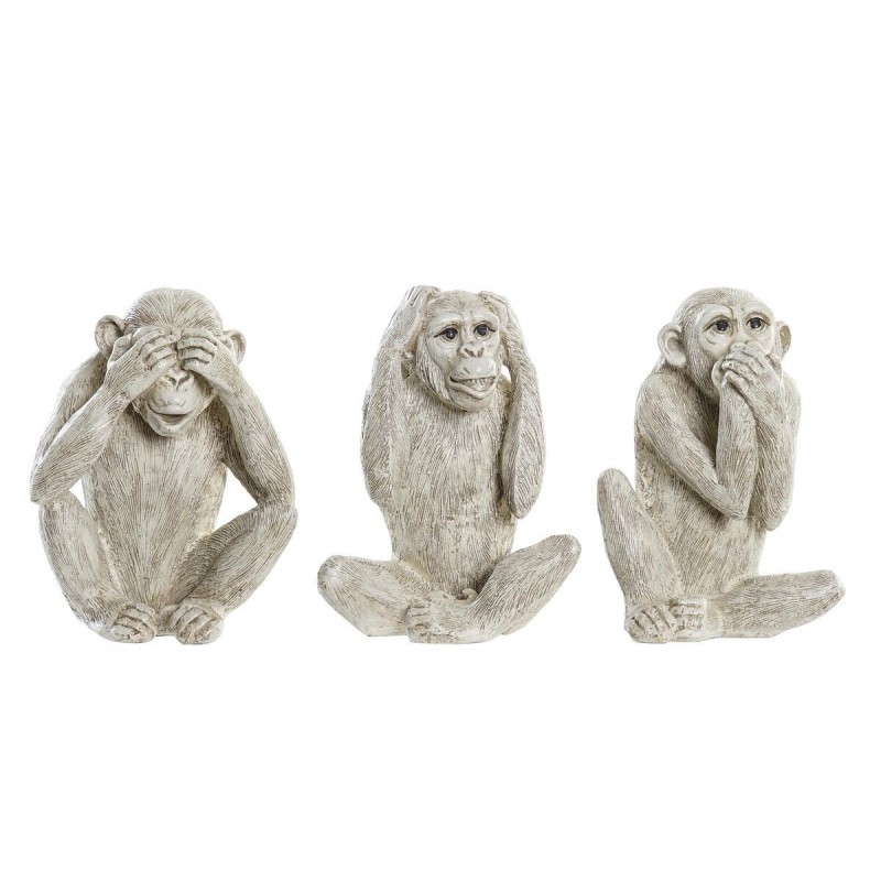 Statua Decorativa DKD Home Decor Beige Bianco Resina (14,5 x 11 x 19 cm) (3 Unità)