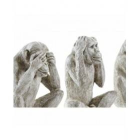 Statua Decorativa DKD Home Decor Beige Bianco Resina (14,5 x 11 x 19 cm) (3 Unità)