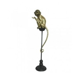 Statua Decorativa DKD Home Decor Dorato Metallo Resina Coloniale Scimmia (32 x 21 x 105 cm)