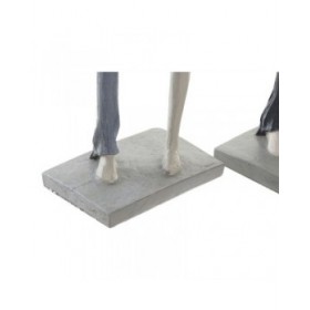 Statua Decorativa DKD Home Decor Grigio Rosa 18 x 10 x 37 cm Coppia (2 Unità)
