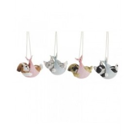 Statua Decorativa DKD Home Decor Multicolore Cane 18 x 12,5 x 16 cm (4 Unità)