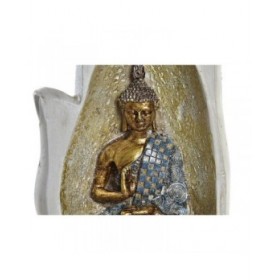Statua Decorativa DKD Home Decor Grigio Dorato Buddha Resina (10 x 7,2 x 20,9 cm) (2 Unità)