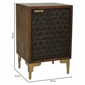 Comodino Alexandra House Living Marrone 35 x 60 x 40 cm