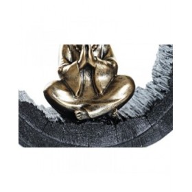 Statua Decorativa DKD Home Decor Nero Dorato Frate Orientale 20,8 x 6,5 x 18,5 cm (2 Unità)