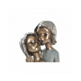 Statua Decorativa DKD Home Decor 19 x 15 x 28 cm Rosso Dorato Turchese Bambini (2 Unità)