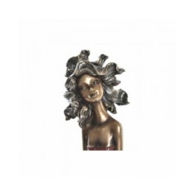 Statua Decorativa DKD Home Decor Rosso Turchese Dorato Donna 20 x 9 x 23 cm (2 Unità)
