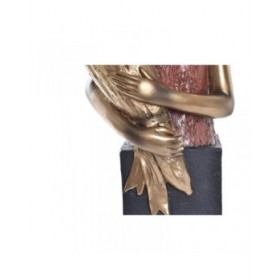 Statua Decorativa DKD Home Decor 21 x 13 x 36 cm Rosso Dorato Turchese (2 Unità)