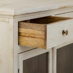 Credenza Alexandra House Living Bianco Legno Vetro 40 x 100 x 160 cm