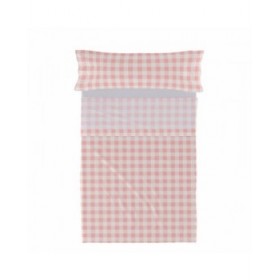 Set di Lenzuola HappyFriday Basic Kids Vichy Rosa Singolo 180 x 270 cm 2 Pezzi