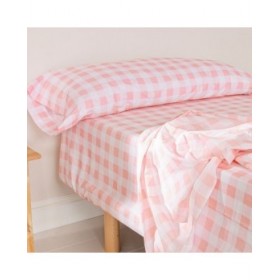 Set di Lenzuola HappyFriday Basic Kids Vichy Rosa Singolo 180 x 270 cm 2 Pezzi