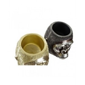 Statua Decorativa DKD Home Decor 20 x 24,5 x 18,5 cm Argentato Dorato Coloniale Gorilla (2 Unità)