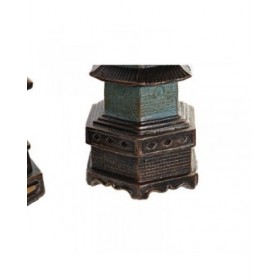 Statua Decorativa DKD Home Decor 15 x 17 x 50 cm Turchese Orientale (2 Unità)
