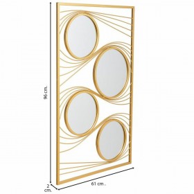 Specchio da parete Alexandra House Living Oro Metallo Ferro Specchio 2 x 96 x 61 cm