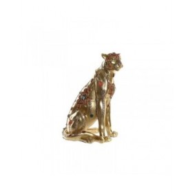 Statua Decorativa DKD Home Decor Leopardo Resina Coloniale (25,5 x 17 x 33 cm)