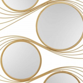 Specchio da parete Alexandra House Living Oro Metallo Ferro Specchio 2 x 96 x 61 cm