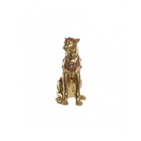 Statua Decorativa DKD Home Decor Leopardo Resina Coloniale (25,5 x 17 x 33 cm)
